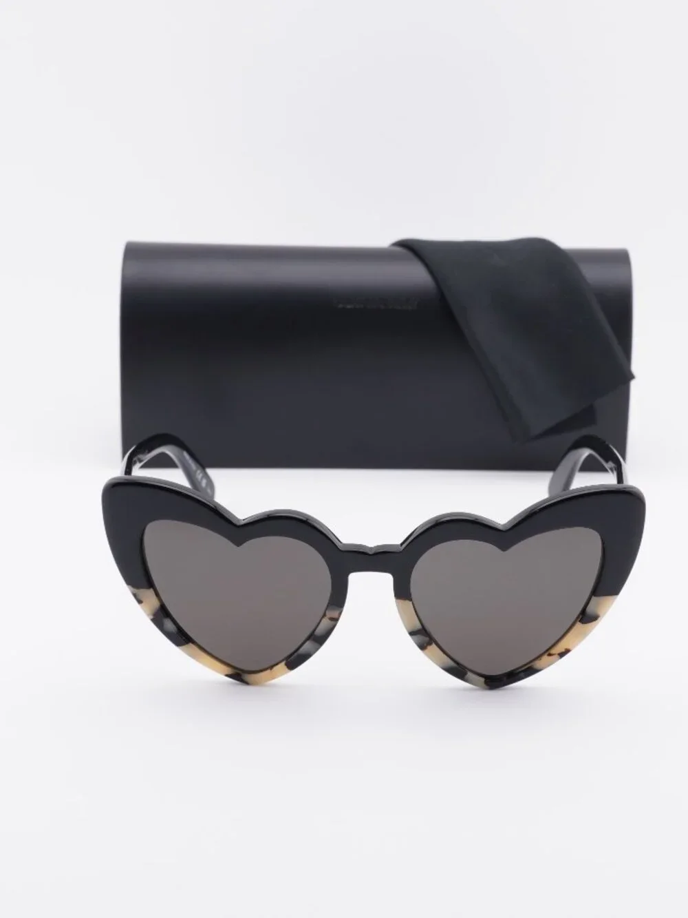 Saint Laurent SL181 LOU LOU 012 Geometric Sunglasses - Black/Grey Havana / Grey